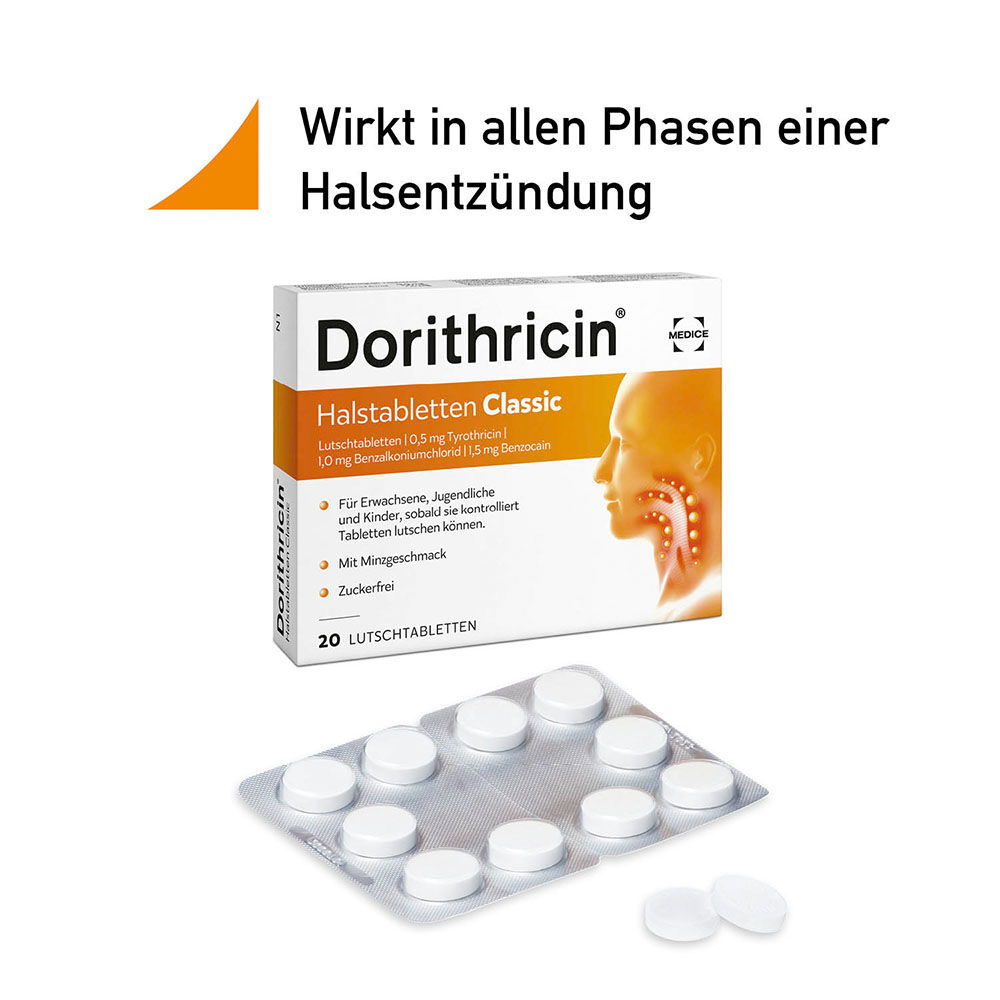 Dorithricin Halstabletten Classic bei Halsschmerzen 20 Stück