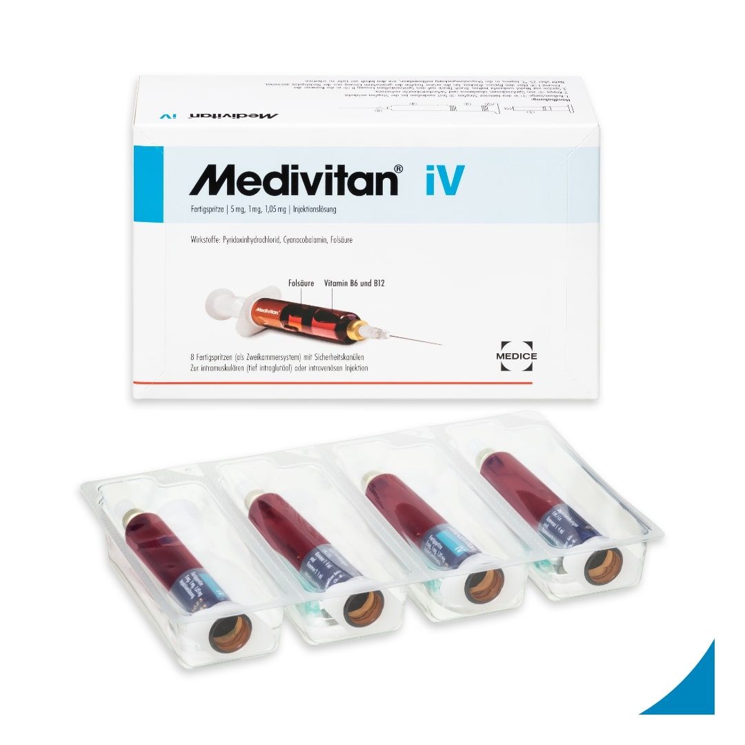 Medivitan iV Fertigspritzen bei Erschöpfung durch Vitamin-Mangel 8 Stück