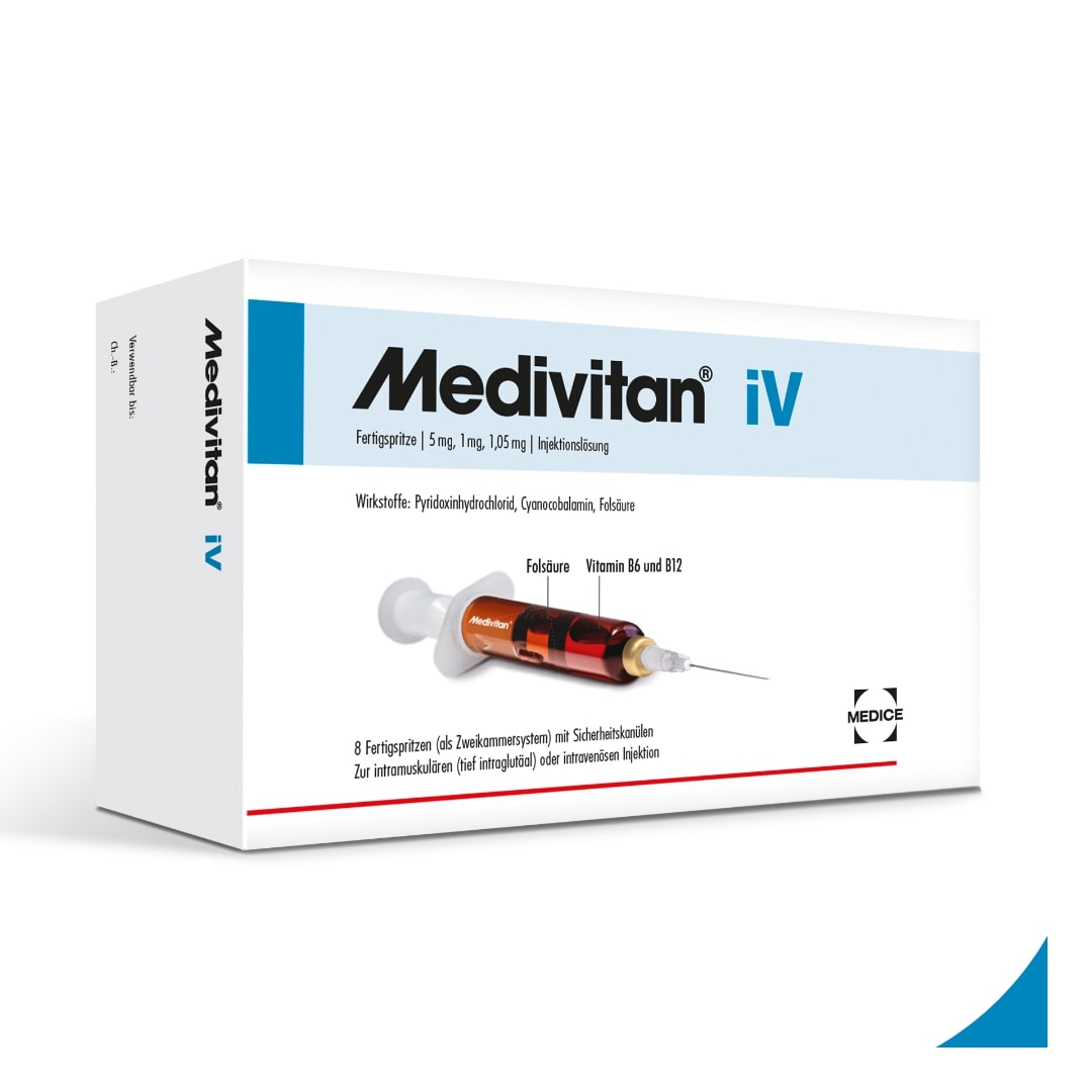 Medivitan iV Fertigspritzen bei Erschöpfung durch Vitamin-Mangel 8 Stück