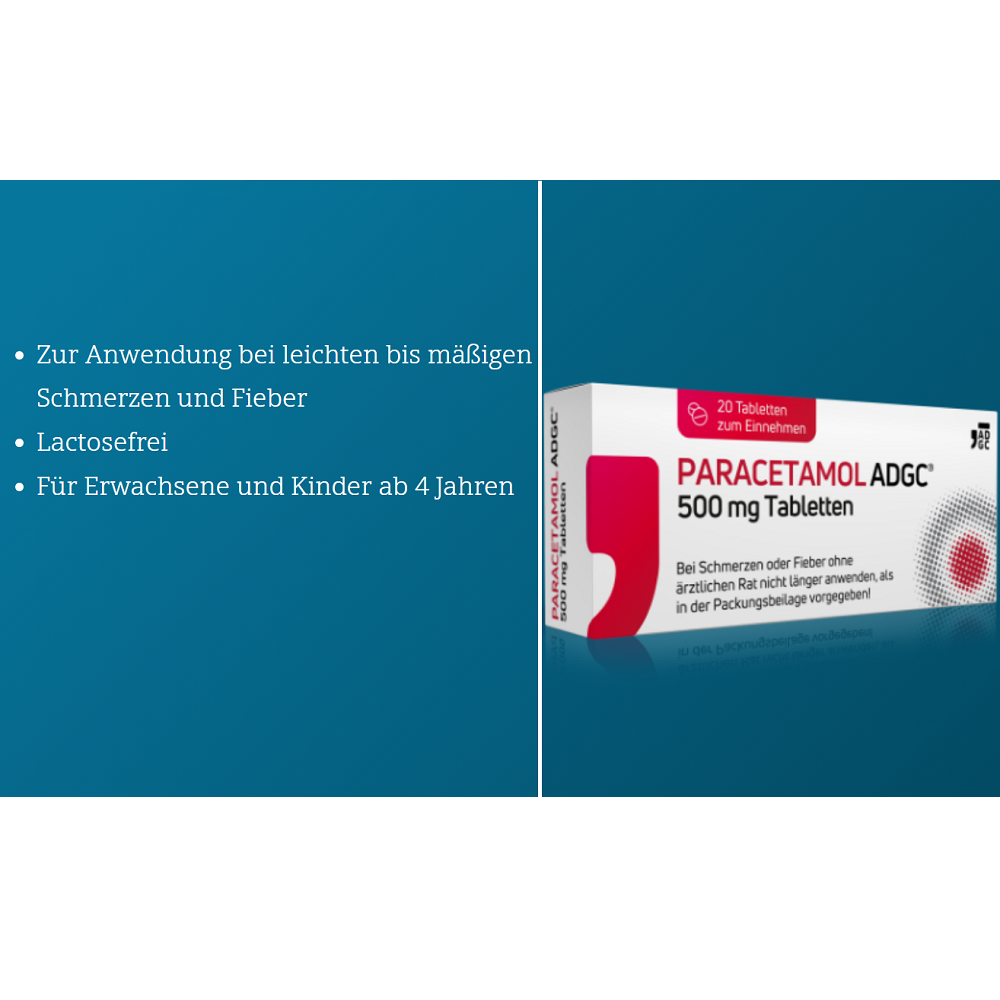 Paracetamol-ADGC bei Schmerzen 20 Stück