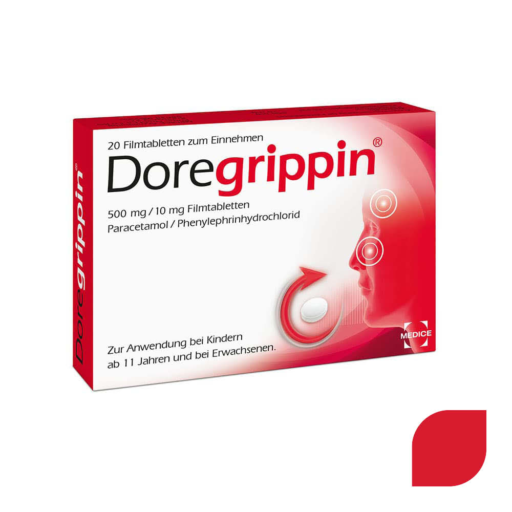 Doregrippin bei Kopf- & Gliederschmerzen, Fieber & Schnupfen 20 Stück